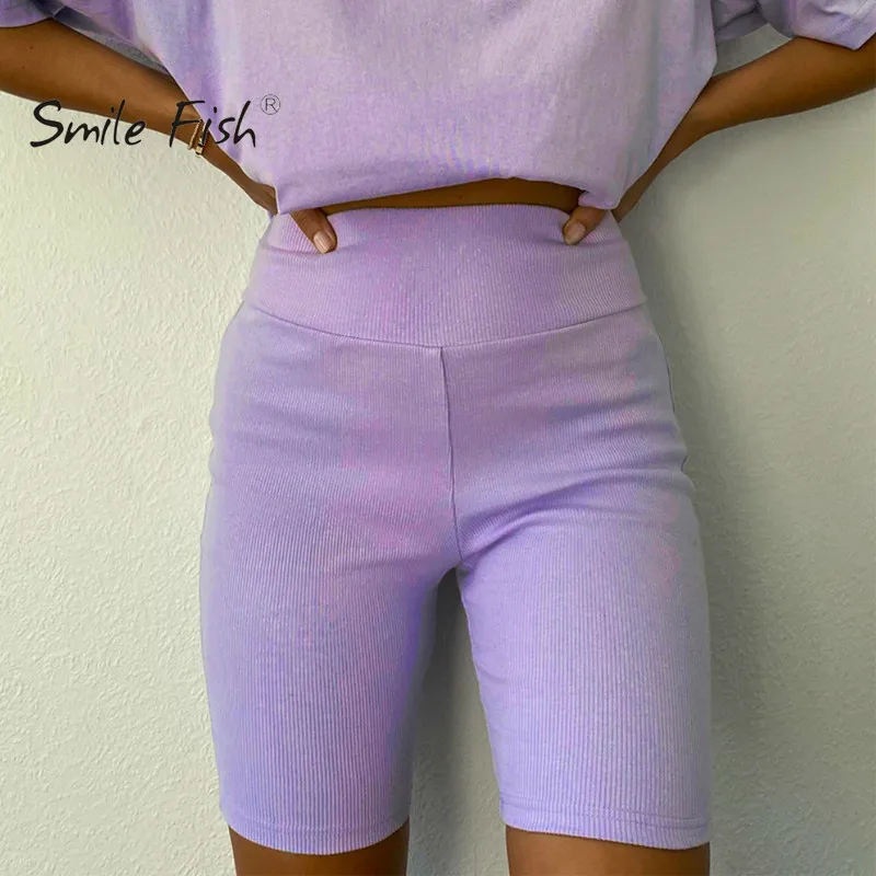 

Pantalones Sweatpants Strike Bodycon Streetwear Stretch Basic Black Female Short Solid Women Summer Cycling Bike Pants G1946