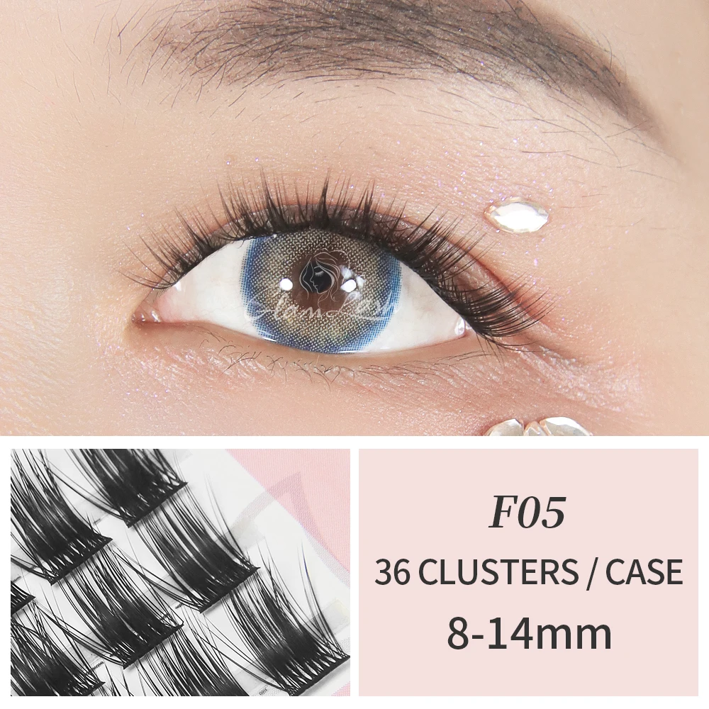 

GLAMLASH 3D Eyelashes Thick Grafted False Lashes Makeup Eyelashes Extension Natural Soft Single Cluster Eyelashes