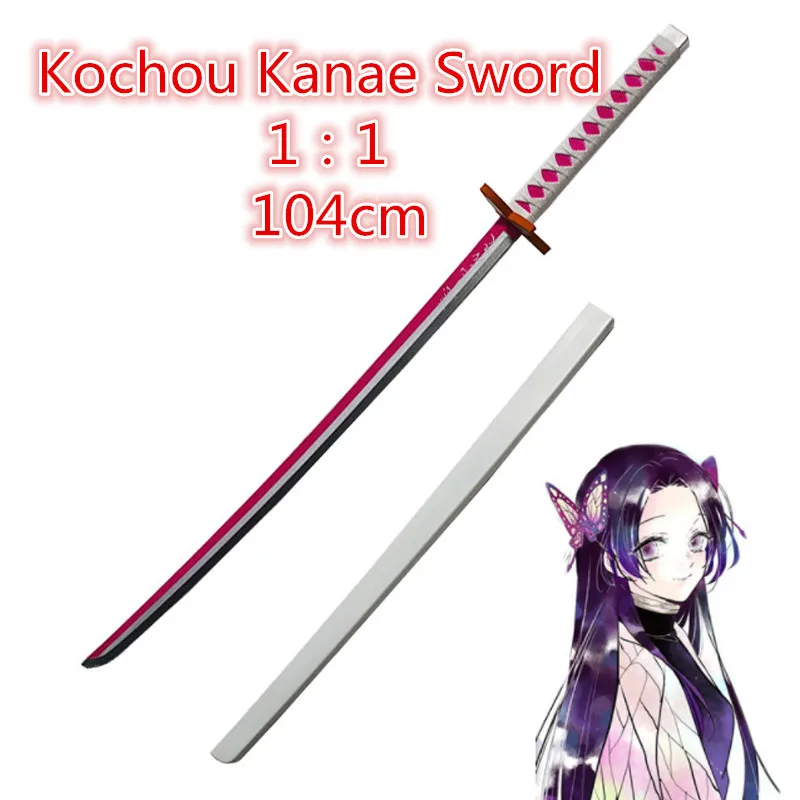 

1:1 Anime Sword Weapon Demon Slayer Kimetsu no Yaiba Kochou Kanae Sowrd Cosplay Ninja Knife PU Prop Model Decor 104cm