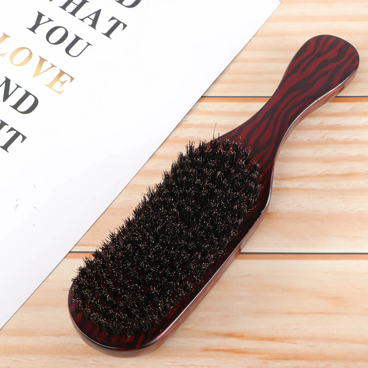 

Women Natural Bristles Wave Hair Brush Beech Combs Natural Texture Massage Anti-static Hair Care Head Massage Hair Comb for