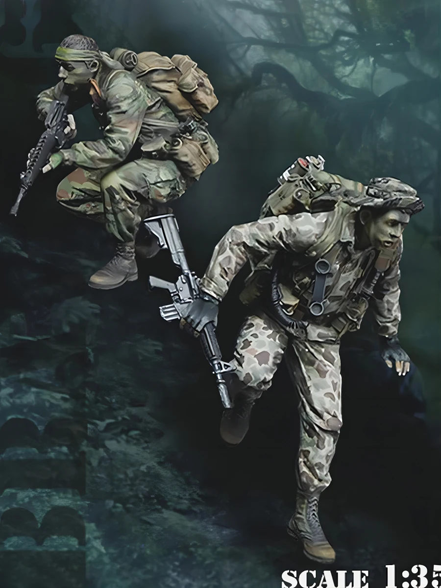 Наборы фигурок из смолы 1/35 GK две люди военная тема в разобранном виде и