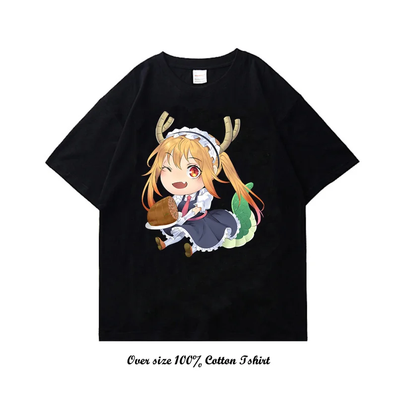 Anime Miss Kobayashi's Dragon Maid T-shirts Mens Clothing Graphic Manga Cotton Harajuku Tees Unisex Summer Top Male Streetwear
