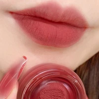 mousse matte lipstick mud makeup palette red rouge long lasting lip tint cream pigment silky texture cheek peach blush makeup