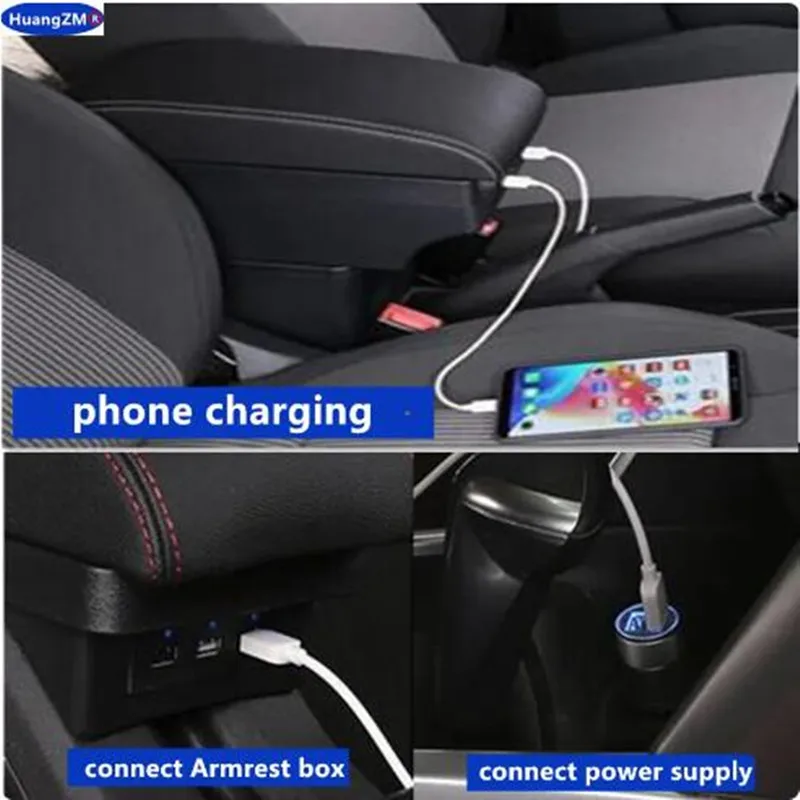 Chevrolet Spark 3 III Aveo T200 Кожаный/АБС-пластик Подлокотник Аксессуары Для Хранения Салона