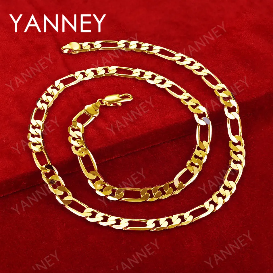 Цепочка плетеная Фигаро для мужчин и женщин ожерелье из стерлингового серебра 925