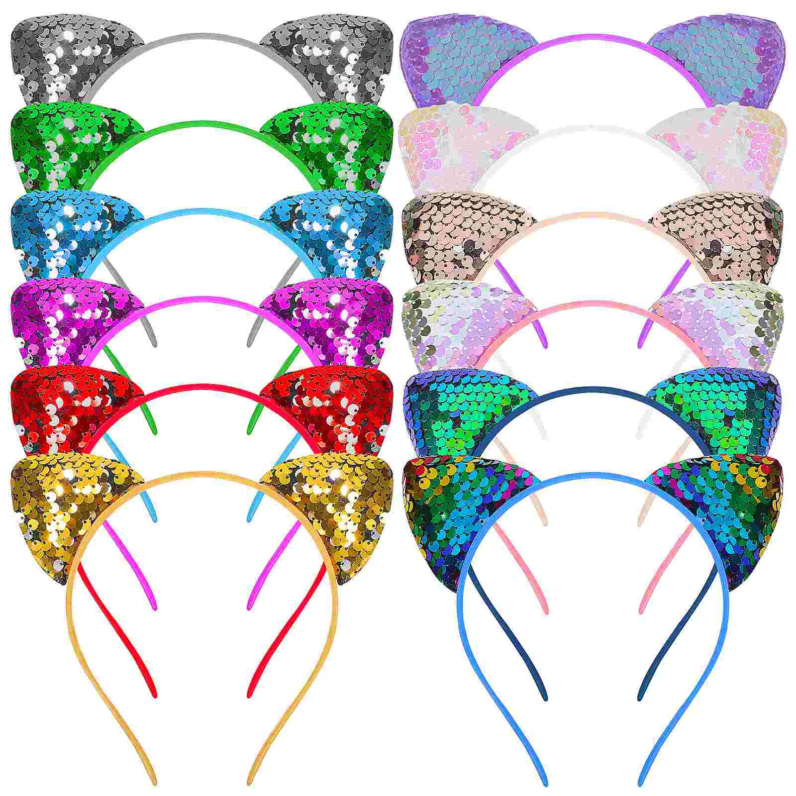 

12 Pcs Cat Costume Accessories Animal Headband Bands Cute Ear Ears Fabric Child