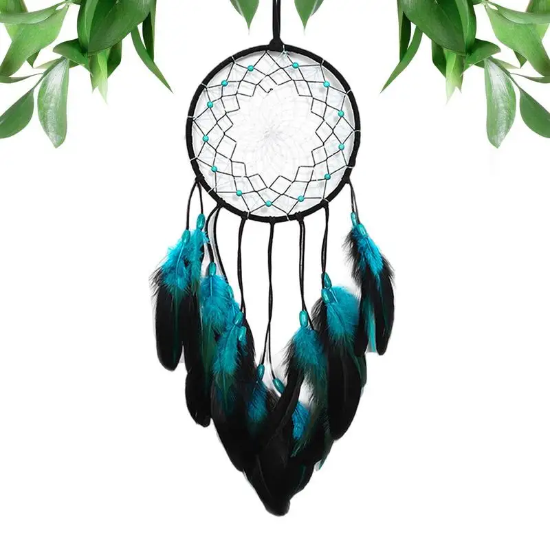 

Dream Catcher Handmade Blue Dream Catcher With Feather Dream Catcher For Hanging Home Wall Decoration Craft Ornament
