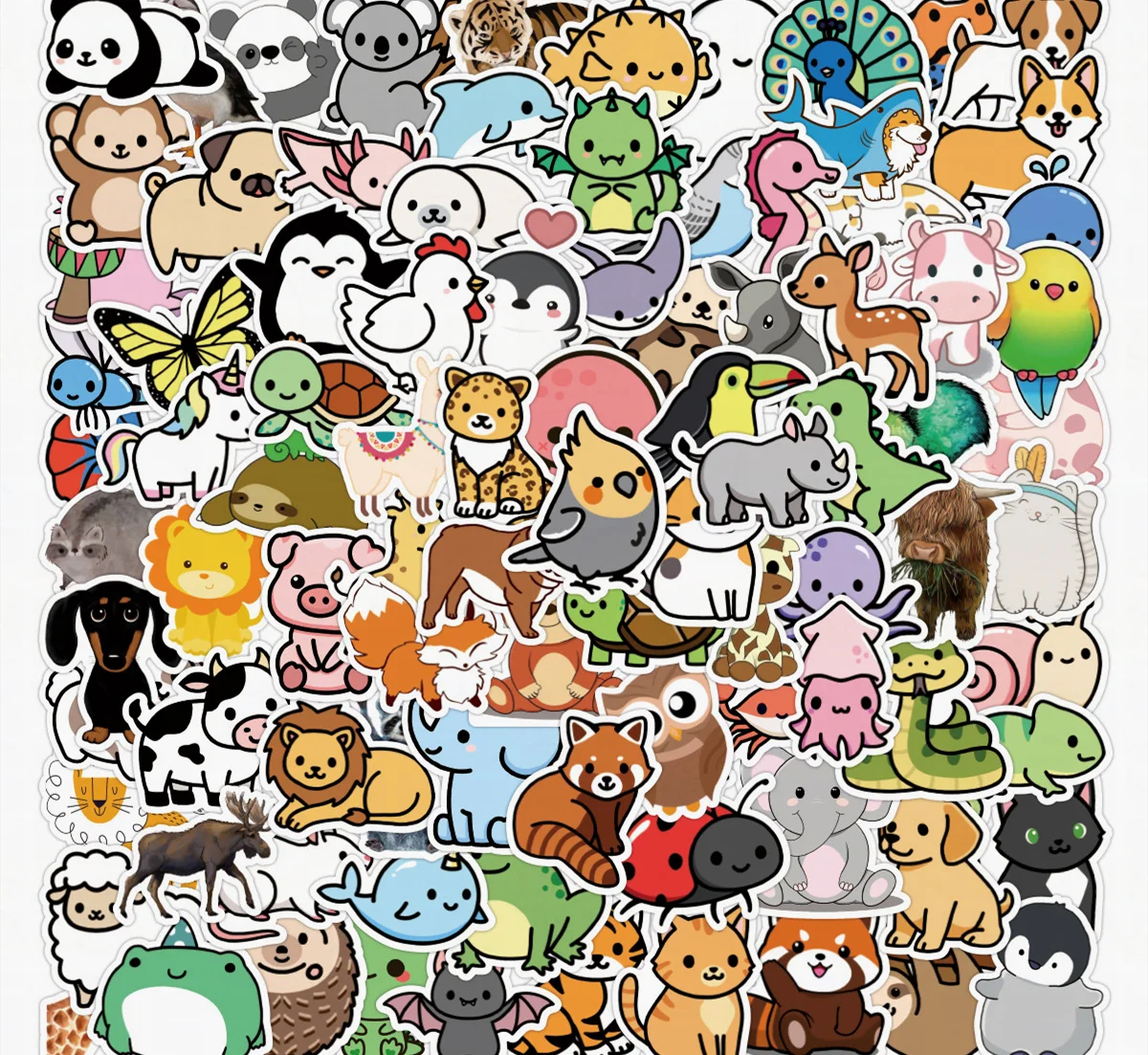

10/30/50/100Pcs Cute Small Animals Collection Sticker Suitcase Mobile Phone Water Cup Waterproof Graffiti Children Toy Sticker