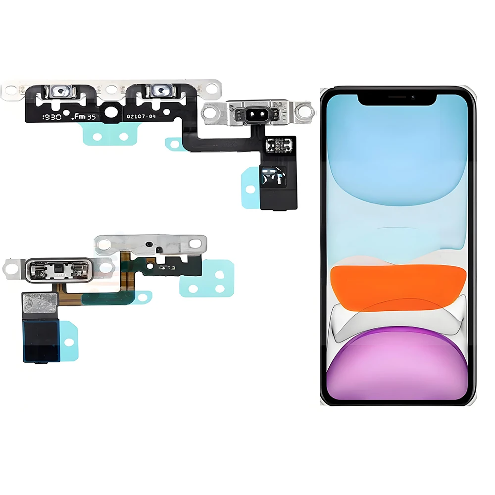 Гибкий кабель кнопки питания и Voulme для iPhone 11 Pro Max сменный переключатель звука со