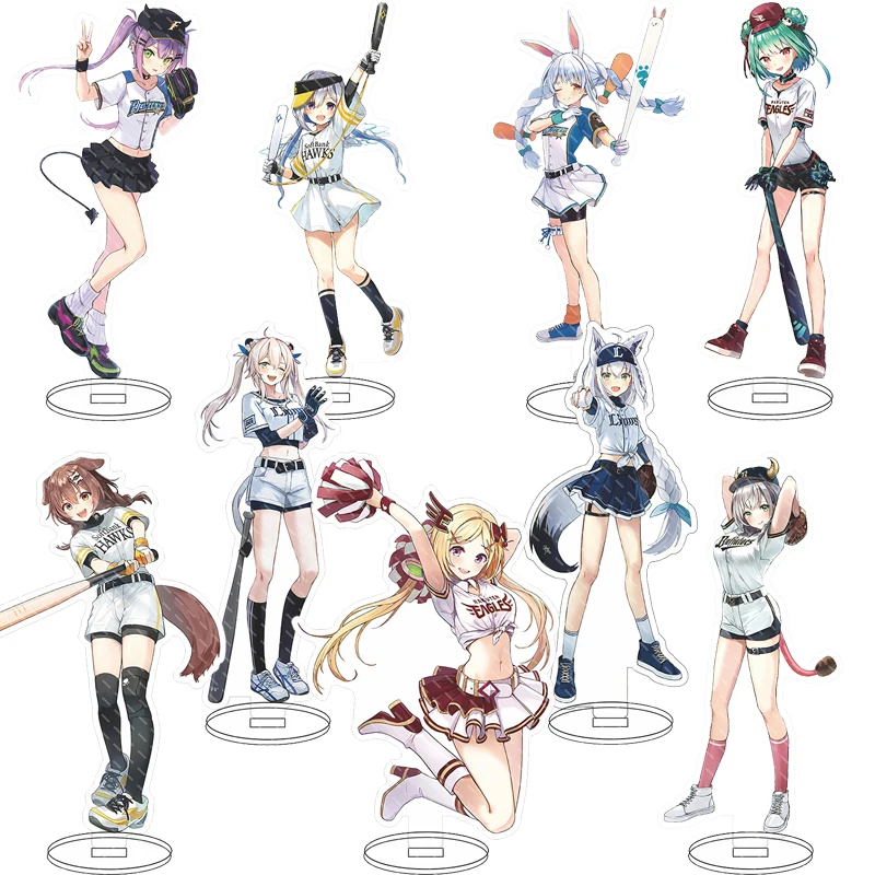 

Anime Hololive Baseball Style Figure Stand Model Plate Uruha Rushia Hosimati Suisei Inugami Korone Bags Stand Model Cutey Figure
