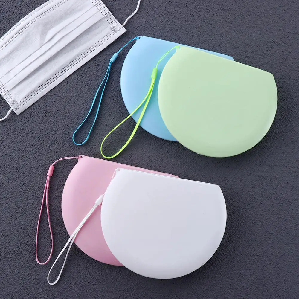 

1PC Semicircle Unisex Anti Pollution Face Mask Storage Bag Mouth Mask Cover Case Storage Box Face Covering