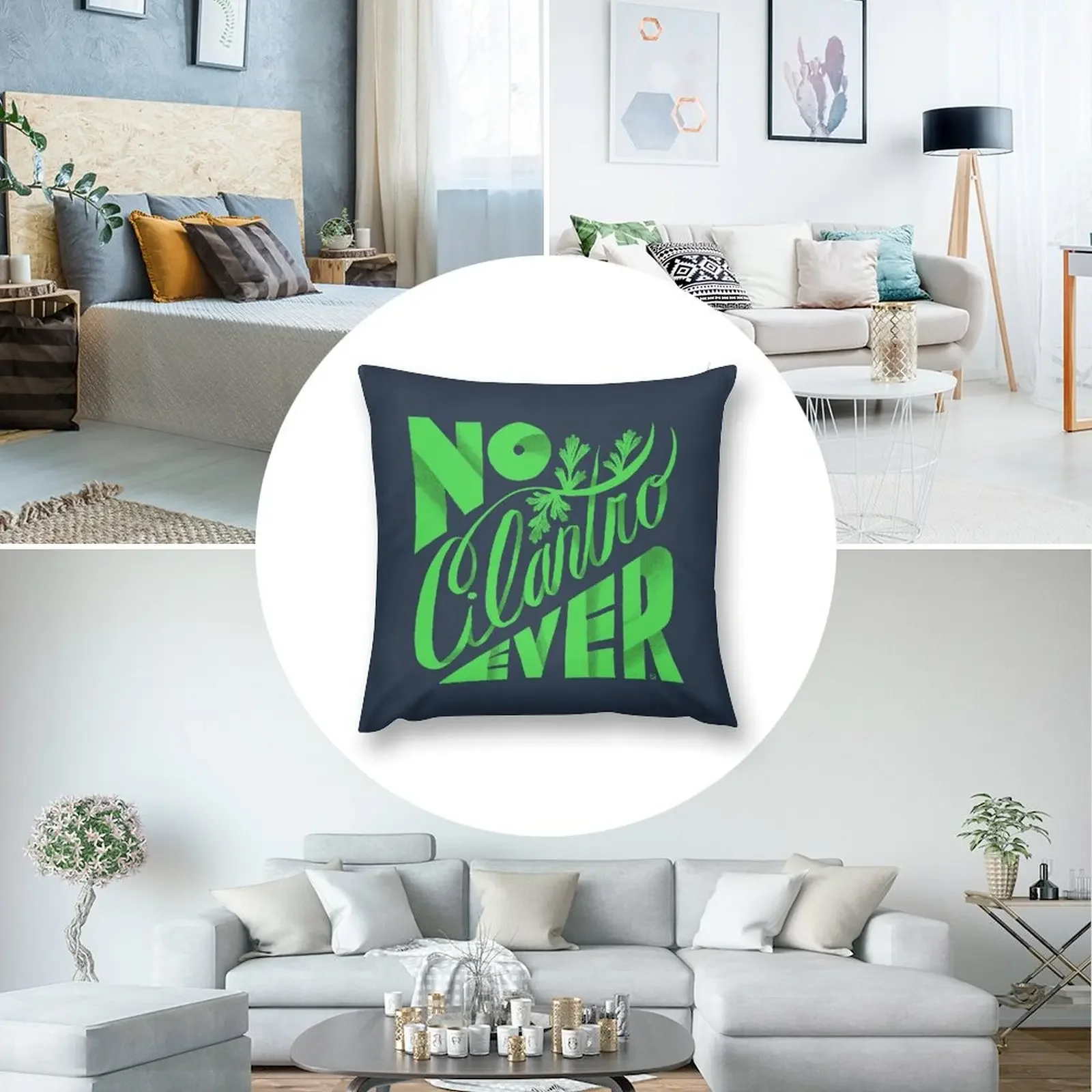 Фото No Cilantro Ever Throw Pillow роскошные диванные подушки Подушки подушка №5
