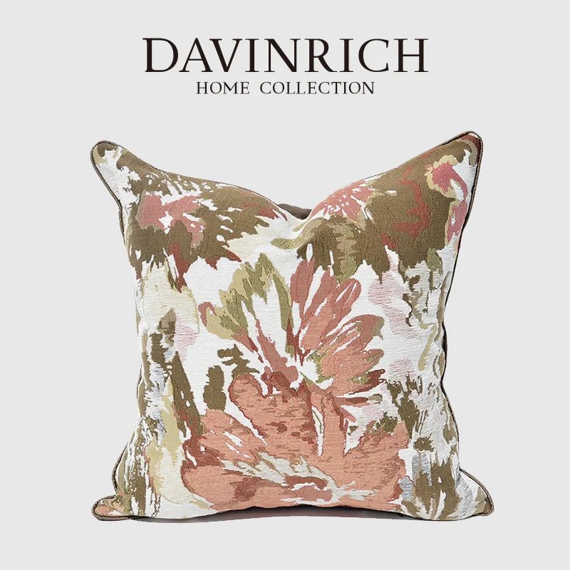 

Декоративные наволочки DAVINRICH в гавайском стиле, европейские Цветочные жаккардовые наволочки для диванных подушек, 50x50 см, для гостиной, спал...