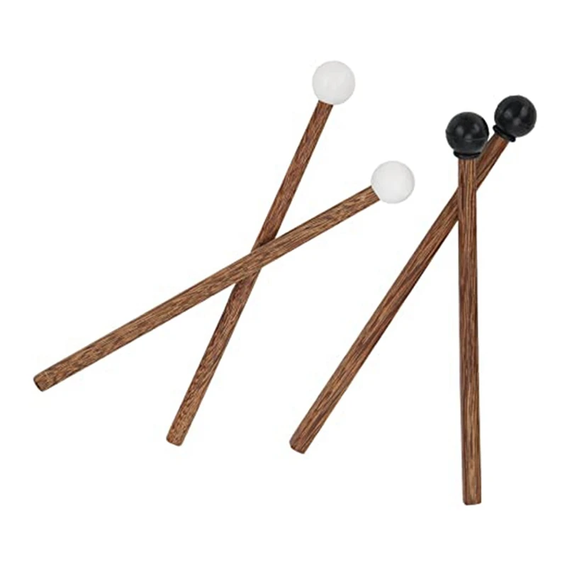 

4 Steel Tongue Drumsticks Rubber Drumsticks For Children Rubber Hammer For Children's Drummers And Practitioners