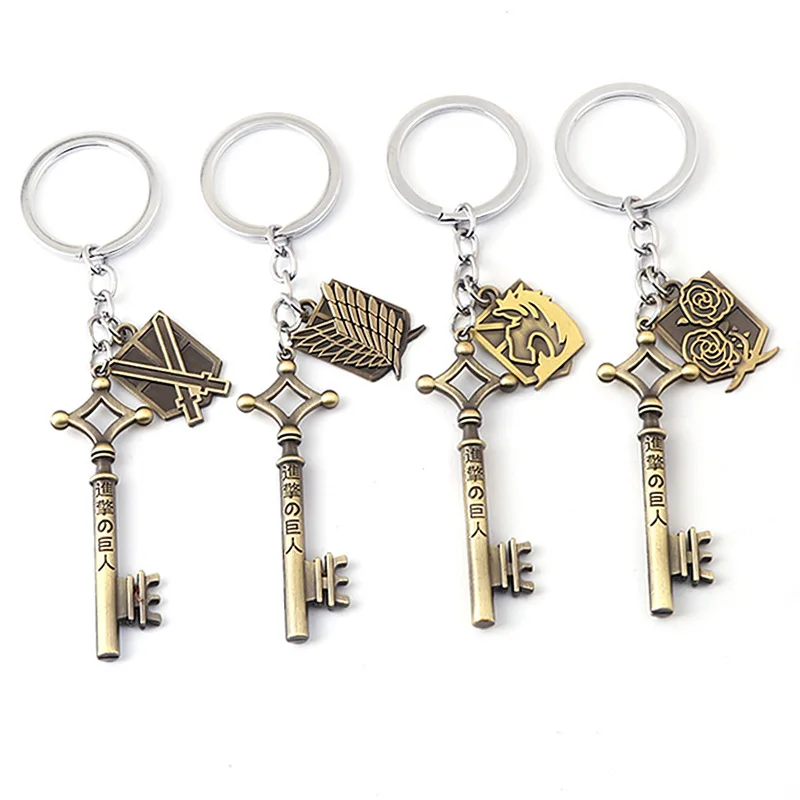 

Attack On Titan Keychain Eren Yeager Shingeki No Kyojin Keyring Key Holder Chain Ring Vintage Anime Jewelry Cosplay Wholesale