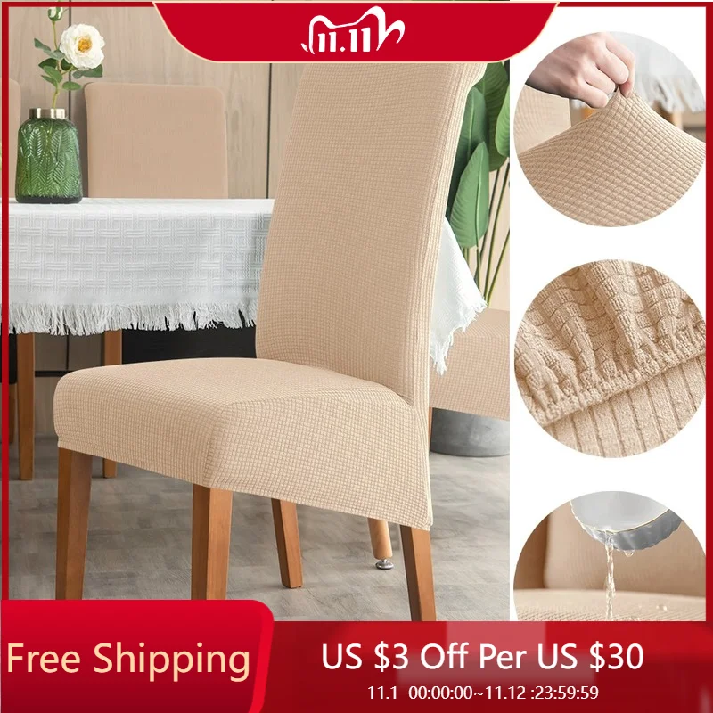 

Back Chair Cover Elastic for Dining Room Kitchen Wedding Home Waterproof Anti-dirty Decor Seat Protectors Fundas Para Silla