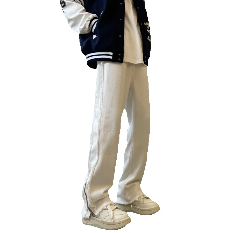 White Black Baggy Jeans Men Fashion Retro Straight Jeans Men Japanese Streetwear Hip-hop Denim Pants Mens Trousers M-2XL