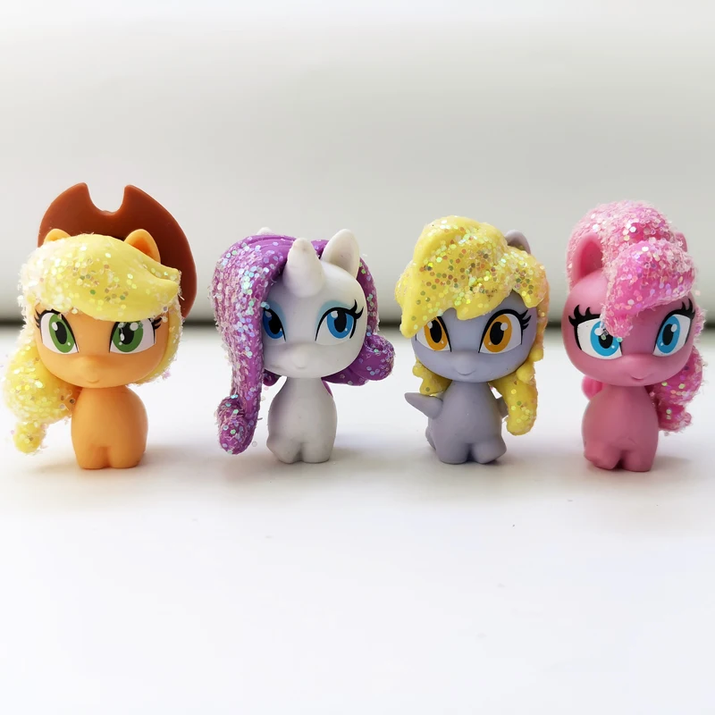 1-4Pcs New Surprise Littles Fat Horse Glitter Pony Unicorn Doll Figure Model Rare Limited Collection Toy Gift For Kid Boy Girl - купить по