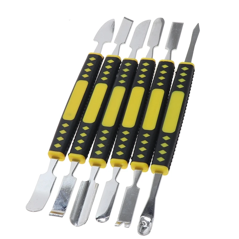 

Metal Crowbar 6-Piece Set Portable Metal Pry Bar Tool Dual Ends Metal Spudger Set Mini Multi Home Appliance Disassembly