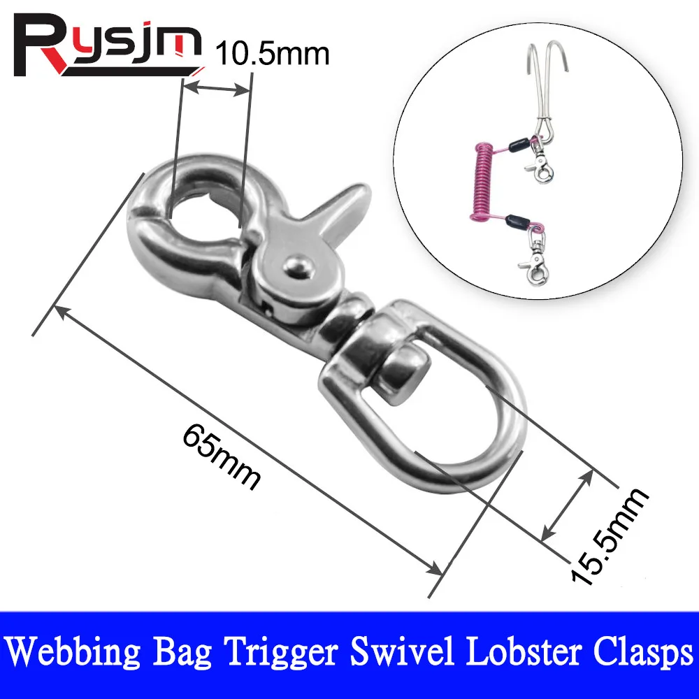 

316 Stainless steel Webbing Bag Trigger Swivel Lobster Clasps Clips Snap Hook Weave Paracord Lanyard Buckles for Spring Eye Bolt