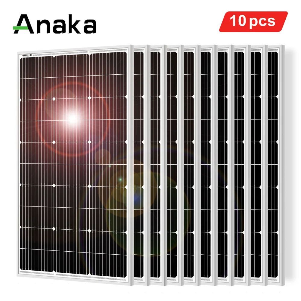 

Монокристаллическая закаленная стеклянная солнечная панель Anaka 1000 Вт 12 В для дома, водонепроницаемая солнечная панель 18 в, Китай