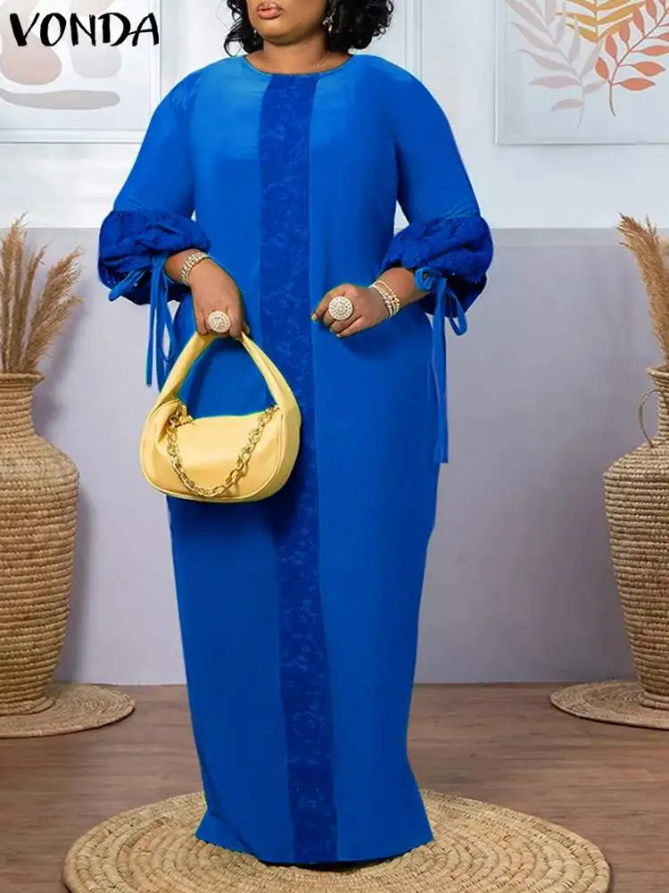 

VONDA Elegant Party Maxi Dress Women Bohemian Summer Sundress Vintage Printed Sundress 2023 Fashion Casual Loose Beach Vestidos