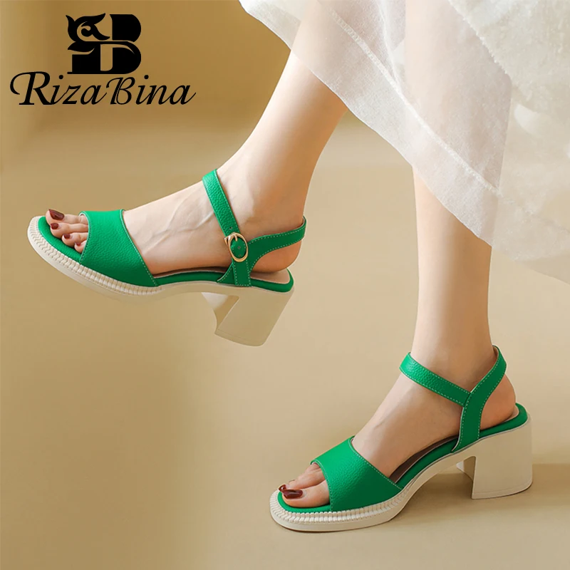 

RIZABINA Size 33-43 Shoes Women Thick High Heels Outdoor Fashion Ins Sandals For Women 2022 Daily Summer Ladies Footwear