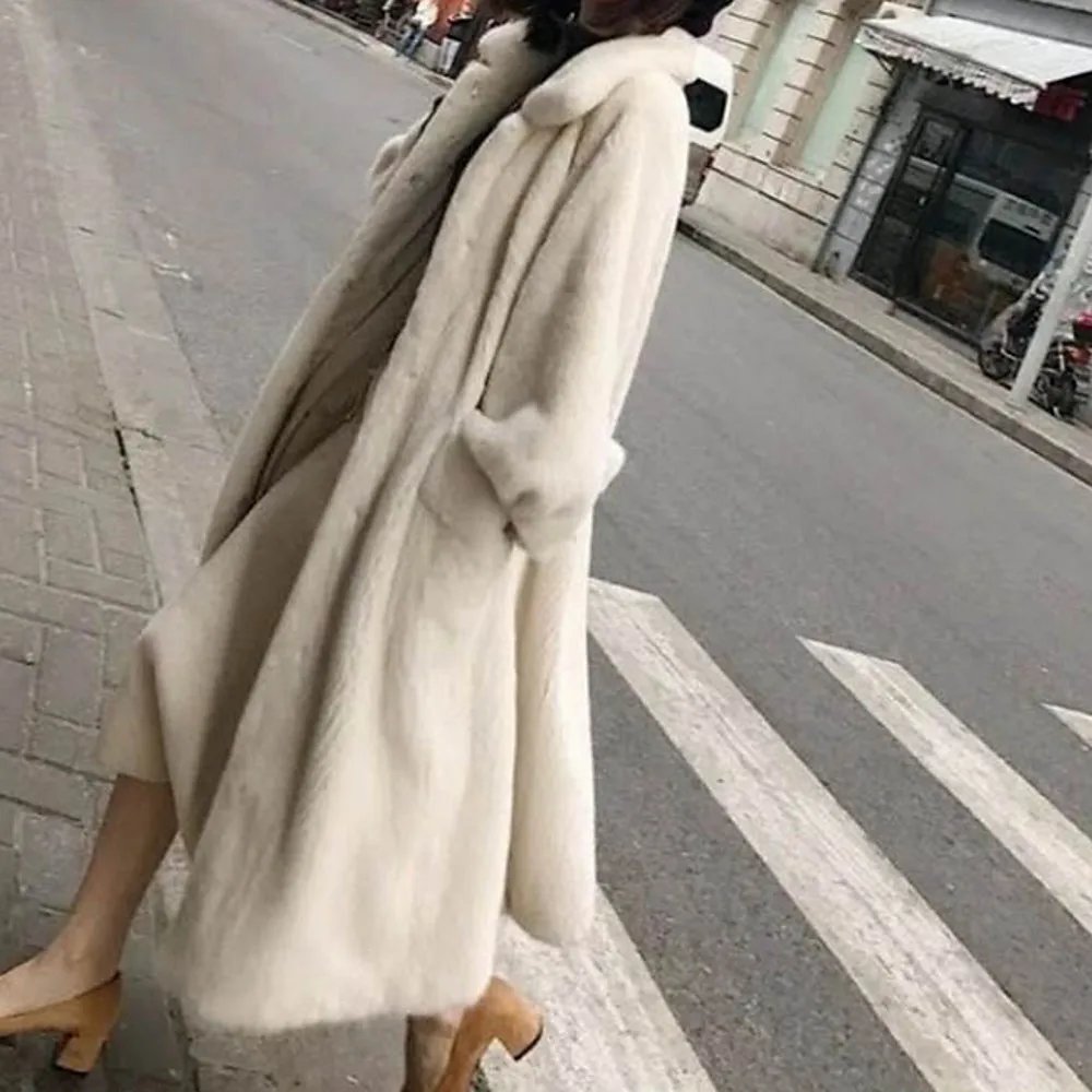 New Womens Fur Jacket Long Faux Fur Long Solid Fur Coat Women Winter Clothes Women 2022 Fashion Coats