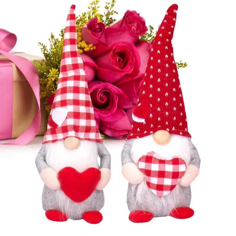 

2pcs Valentines Day Faceless Gnome Plush Doll Home Desktop Ornaments Wedding Party Decoration Xmas New Year Gifts