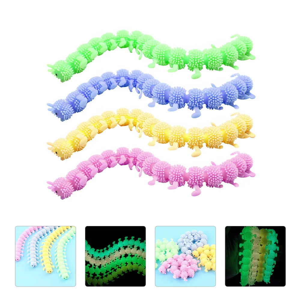 

Сенсорные игрушки, игрушки для детей, пуховые растягивающиеся черви для снятия стресса, светящиеся в темноте, праздничные тянущиеся веревк...