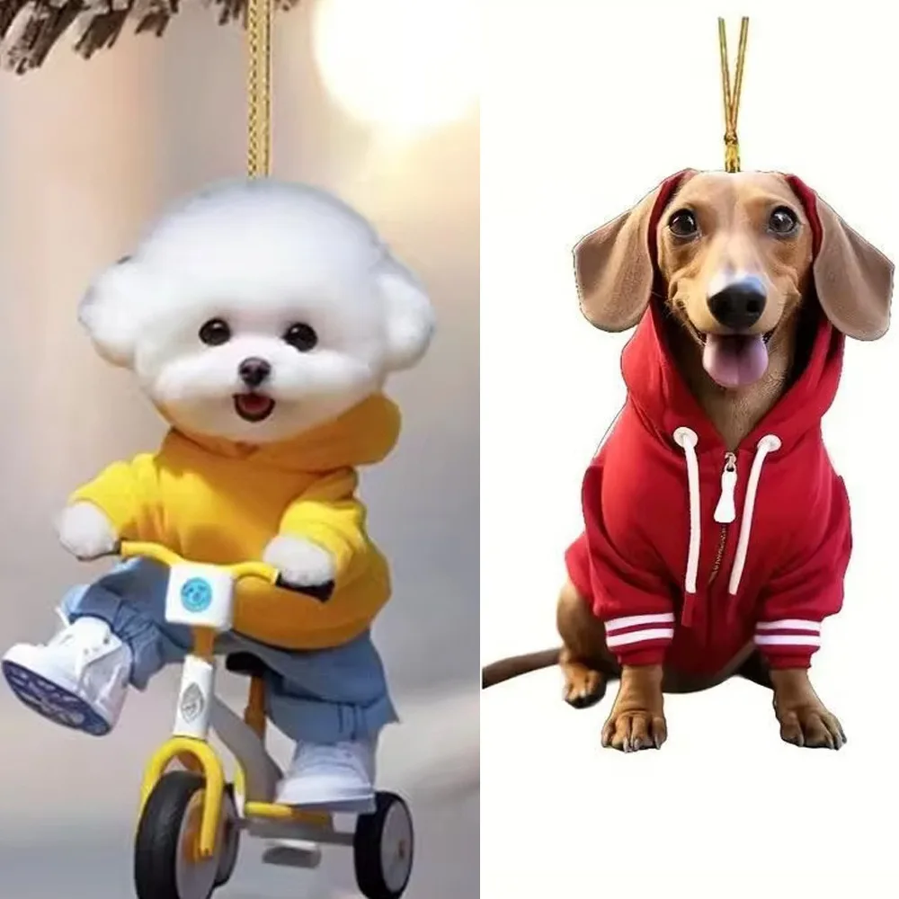 2D милый Французский бульдог такса собачка чайная чаша собака акриловый брелок