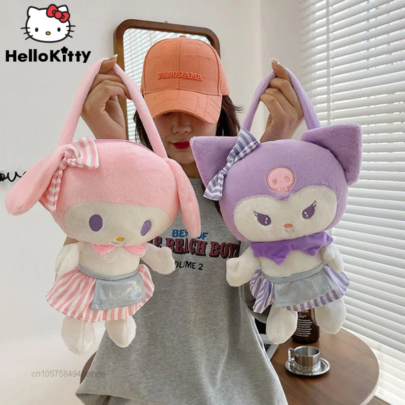 

Sanrio Bags Kuromi Cute Doll Handbag Cartoon Melody Girls Purses Plush Bag New Design Lolita Small Handbags Y2k Women Cute Bags