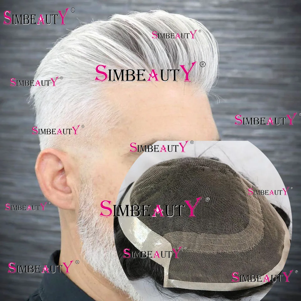 Прочный OCT Серый Черный # 365 1B80 1B65 Невидимый кружевной передний парик из 100%