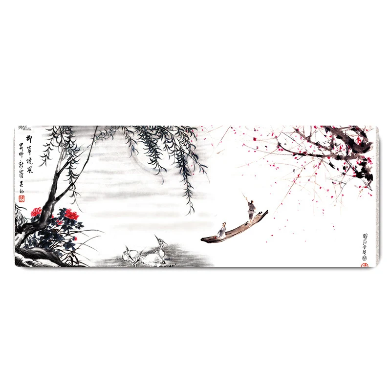 Chinese Painting Large Mouse Pad Big Gaming Lock Edge Mousepad Modern Laptop Notebook Rubber Game Speed Playmat 800*300*2mm |