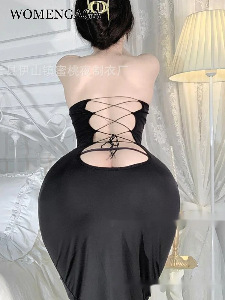 

Экзотическое осеннее женское супер сексуальное платье для девушки с открытой спиной Бандажное тонкое длинное платье свитер тонкий прозрач...