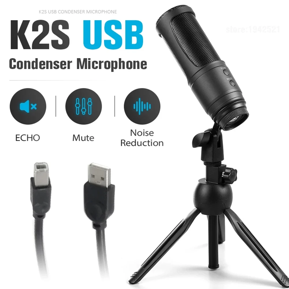 Профессиональный игровой микрофон ARCHEER K2S для прямой трансляции USB проводной