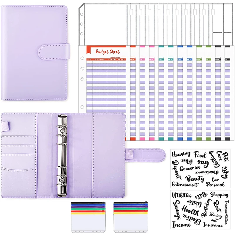 

Budget Planner 2023 Cash Envelope Savings Money 6 Holes Binder for Financial Management A6 Loose-leaf Notebook Binder Housing