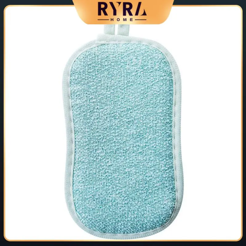 

Dish Cleaning Sponge Double Sided Reusable Cleaning Brush Efficient Microfiber Kitchen Tool Dishcloth Scouring Pad No Scraping