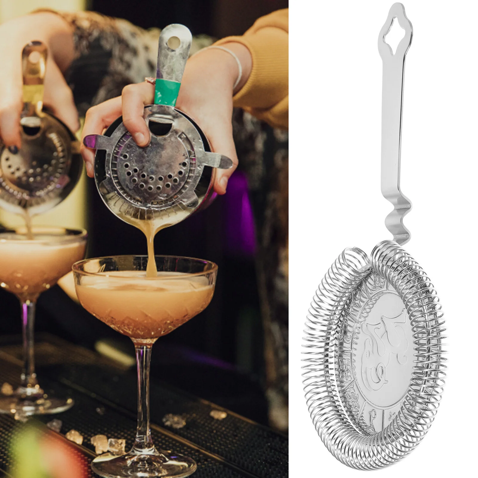 

Bartending Strainer Bar Cocktail Strainer Stainless Mesh Cocktail Strainer Ice Filter