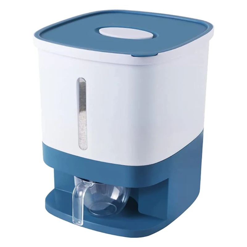 

Airtight Rice Dispenser Cereal Container Bin Measuring Cup 22 Lbs Rice Dry Food Storage Container Food Dispenser