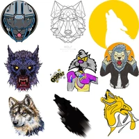 cartoon wolf thermal patches for clothing brand iron transfer sticker clothes iron on patches applique custom patch for tshirt
