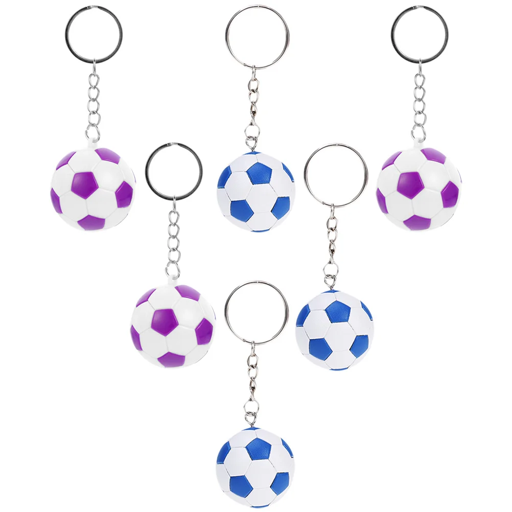 

6 Pcs Sports Decor Sports Key Holder Keychain Backpack Key Ring Metal Keyring Pvc Key Chain Pendants Key Chain Ring