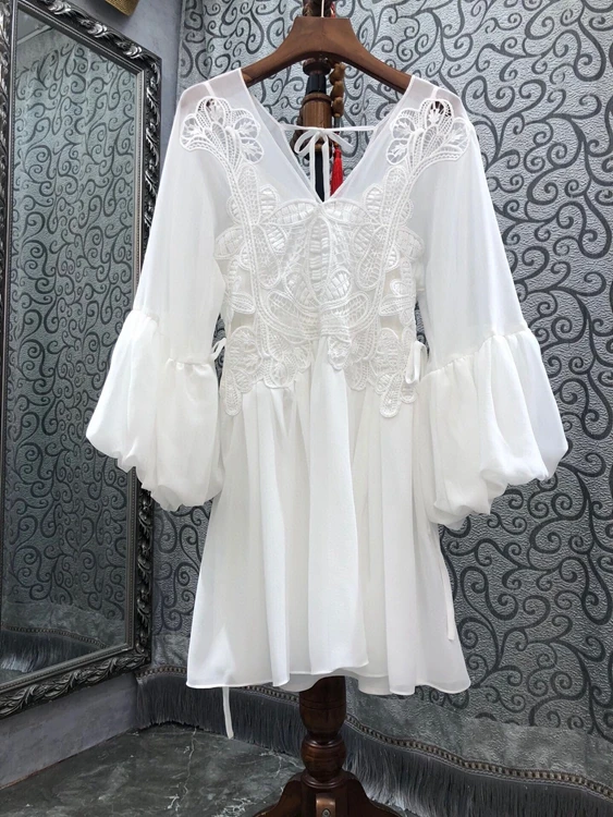 

2022 new women Fashion Flared Long Sleeve V Neck Sexy Slim Dress 319