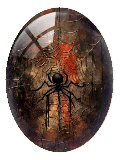 10 шт./лот Хэллоуин готика темная паутина овальная фотография стеклянный кабошон