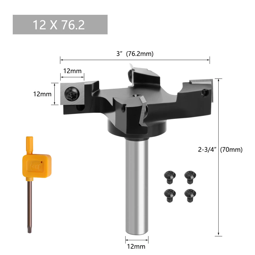 

76mm Woodworking Router Bit 4 Edge Slotting Cutter Milling Cutter Trimming Four-edged Slotting Knives Clear Bottom Knives