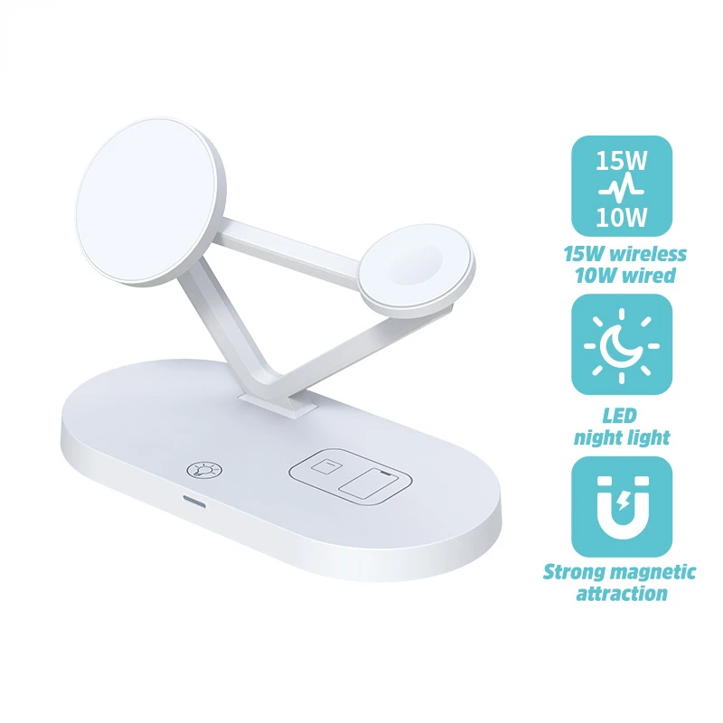 

15W 5 in 1 Magnetic Wireless Charger Stand For iPhone 13 12 11 Macsafe Charging For Apple Watch Airpods Pro Fast Chargers Pad