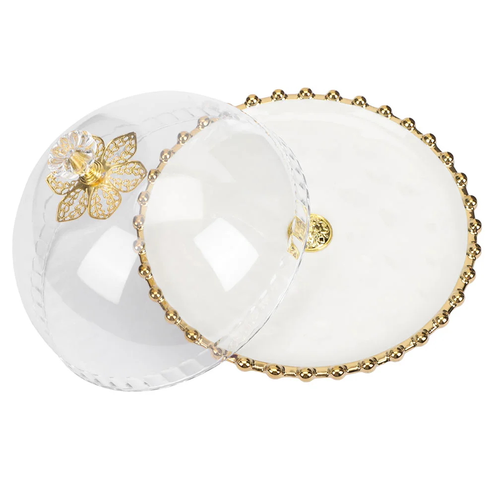 

Clear Container Lid Dessert Hood Dome Covered Display Containers Fruit Cake Tenet Plate Stand Tall Pan