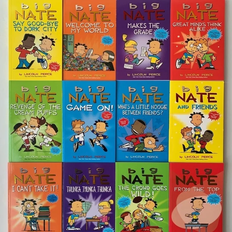 

Приключения Big Nate's на английском, в нашем классе есть комиксная версия, полный цвет, шесть случайных экземпляров
