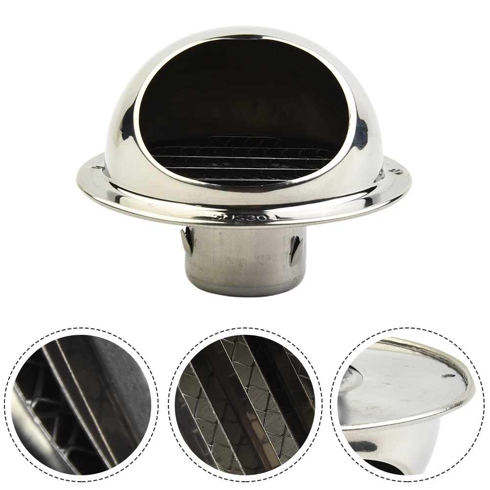 

Stainless Steel Ventilation Exhaust Grille Round Brushed Bull Nosed External Extractor Wall Vent Outlet Vent Grille Cooling Vent
