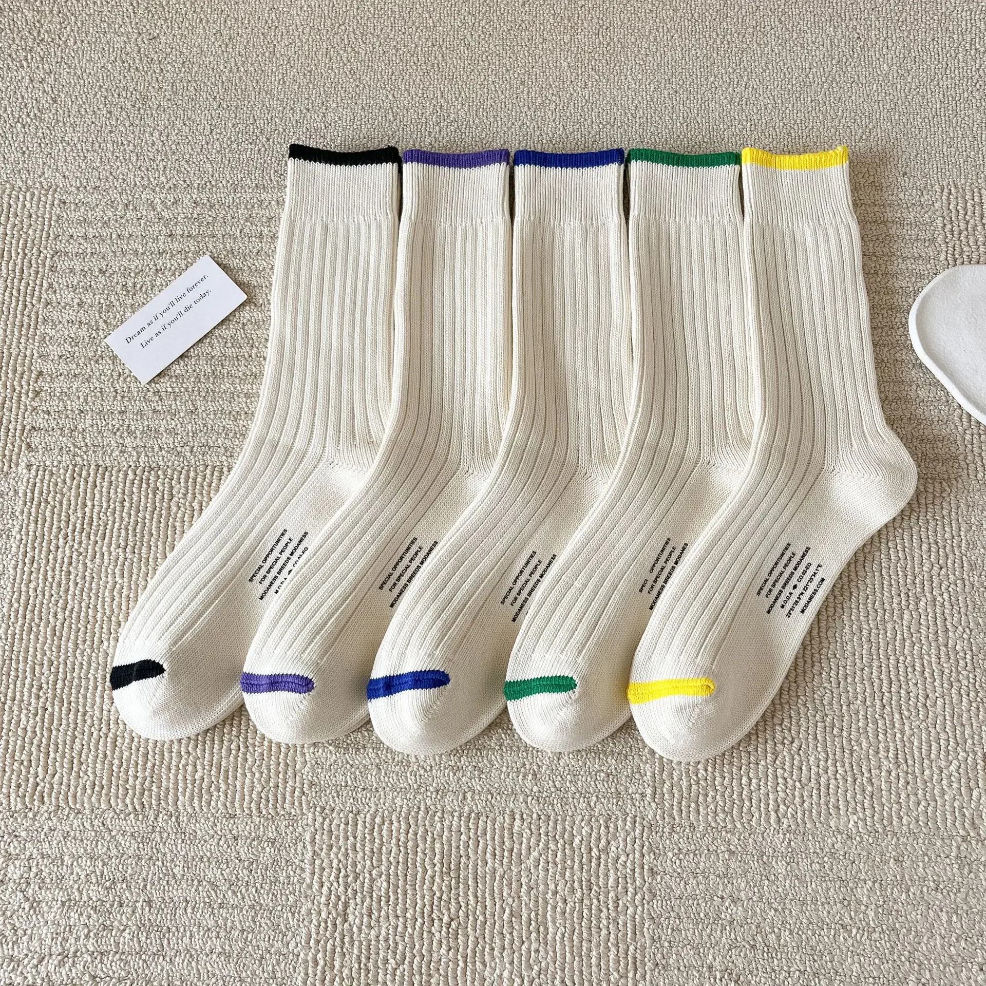 Винтажные мужские носки средней длины толстые вязаные хлопковые Дизайнерские